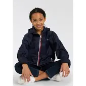 CMP Kinder Regenjacke mit Kapuze und Pack Pocket blau 128