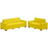 vidaXL Sofa 2 Stk. Gelb Samt