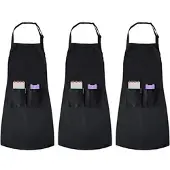 Joeji's Kitchen Kochschürze Joejis Schwarze Schürze 3er-Pack Unisex-Kochschürze im Restaurant
