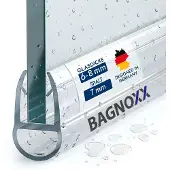 Bagnoxx Duschdichtung Spaltdichtung, 100cm, transparent, Hohlkammerprofil, 8mm, Duschdichtungen für Duschtüren im Badezimmer, Türdichtung unten, gegen Spritzwasser, PVC