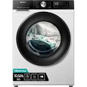 Hisense WD3S1043BW3, Frontlader, Freistehend, Weiß, Links, Grau, Tasten, Drehregler