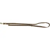 Trixie Pure adjustable lead, leather, S–M: 2 m/15 mm, brown