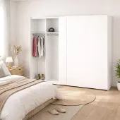 Dmora Kleiderschrank 2 Türen Cyrille 242,7x220,4h cm Weiß