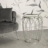 Dmora Couchtisch Morava 47,5x47,5x61,5h cm Silber