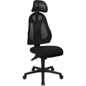 Topstar Bürostuhl Free Art mit Kopfstütze, FR100 G200X Stoff schwarz, Gestell schwarz