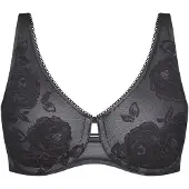 Triumph Minimizer-BH "Wild Rose Sensation", Damen, Gr. 75, Cup E, schwarz, Spitze, Obermaterial: 82% Polyamid, 18% Elasthan, BHs Minimizer-BH, verkleinert die Brust optisch um eine Cup-Größe
