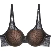 Triumph Halbschalen-BH "Signature Sheer" Monogramm-Tüll, gepolsterte Cups, Spitzen-Details, weich, Tüll