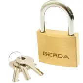 Gerda Brass padlock 60mm + 3 keys (KMP60)