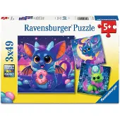 Ravensburger Kinderpuzzle 3x49 Teile - Monsterchen