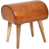 KADIMA DESIGN Sitzhocker | Echtleder/Holz, 45x53x40cm, Turnbock | Gr.: onesize