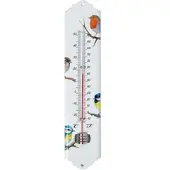 Homescapes INNEN- & Außenthermometer weiß mit Vogelmotiv