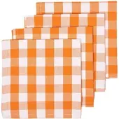Homescapes STOFFSERVIETTEN Vichy-Karo orange, 4er-Set 45/45 cm