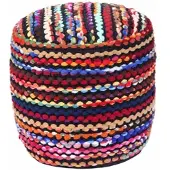 Homescapes SITZPOUF Folk, rund mit bunten Streifen, 40/40/45 cm