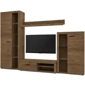 AX Living Spacoro Wohnwand Eiche Lefkas Wohnzimmerschrank 270 cm