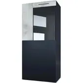 Vladon VITRINE Movie Absetzungen in Beton Oxid Optik