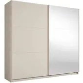 AX Living Keiderschrank Schiebetüren Spiegel Lunoria 221 cm Kaschmir