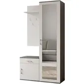 AX Living Garderobe mit Spiegel Magnola – 100 cm Breit, Grau & Weiß