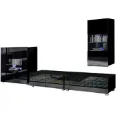 AX Living Wohnwand Wohnzimmer Kossana 17 Modernes Design in Schwarz