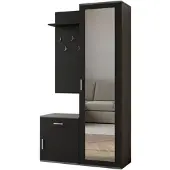 AX Living Garderobe mit Spiegel Magnola – 100 cm Breit, Grau & Schwarz