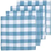 Homescapes STOFFSERVIETTEN Vichy-Karo blau, 4er-Set 45/45 cm