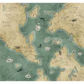 Overig Vliestapete "Digitaldruck Vlies - Old Travel Map - Größe 300 x 280 cm" bedruckt glatt Kinderzimmer