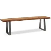 FineBuy Sitzbänk in Braun / Akazie / 120x40x46 | Gr.: onesize