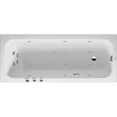 Duravit Baignoire balnéo Quatego, version à encastrer, simple dos, bâti-support, garniture de vidage et de