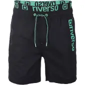 Riverso Badehose Herren Regular Fit RIVBobby - Black-Flashy Green - M