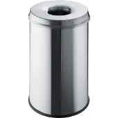Helit Papierkorb 30l Metall mit Löschkopf silber