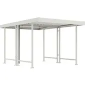 WSM Überdachungssystem Modell Leipzig, doppelseitig, Grundeinheit, B 2870 mm, grauweiß