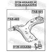 FEBEST 0124-AXAA52LH Querlenker Links Vorne Unten für TOYOTA RAV4 V (XA50)