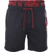 Riverso Badehose Herren Regular Fit RIVBobby - Black-Cherry Red - M
