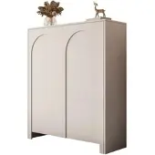 Lookway Kommode ARIADNA Kaschmir 2 Türen Push-to-Open, vertikal gefräste Fronten, 119x104x35 cm