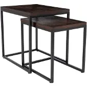 CLP 2er Set Beistelltische Talero Holz HBT: 47x48x38 cm braun