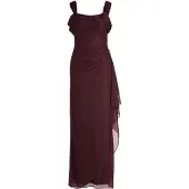 Vera Mont Abendkleid im Glitzer-Look in Grey/Dark Red | Gr.: 42