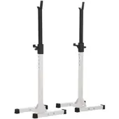 HOMCOM Hantelständer Stahl Weiß Schwarz 52L x 48B x 105-160H cm