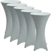 Beautissu STEHTISCHHUSSE Stella Ø 80cm Silber (5tlg)