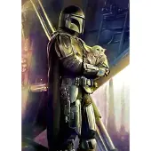 Overig Vliestapete "Digitaldruck Vlies - Mandalorian Savior - Größe 200 x 280 cm" bedruckt glatt Kinderzimmer