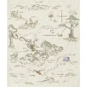 Komar Vliestapete "Digitaldruck Vlies - Winnie the Pooh Map - Größe 200 x 240 cm" bedruckt glatt Kinderzimmer