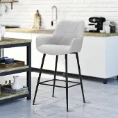Dmora Sitzhocker Bobbio 55x55x109 cm Grau gepolstert, Belastbar