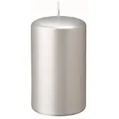 Kopschitz Kerzen Flachkopf-Stumpenkerzen Silber 80 x Ø 60 mm, 4 Stück