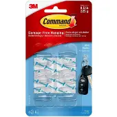 3M Command gennemsigtige minikroge med gennemsigtige strips 170