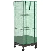 Syfax Gartenplanter mit Gewächshausabdeckung und Rädern Braun PP