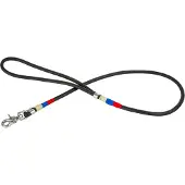 Barry King Smycz linowa, 6 mm/100 cm, czarny, wstawki niebieskie/czerwone