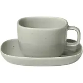 Blomus Kaffeebecher & Untertasse Vahlo Mirage Gray 200 ml (2er Set)
