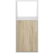 Vente-unique Schrank unter Dachschräge mit 1 Tür & 1 Ablage - Weiß & Holzfarben - ADEZIO