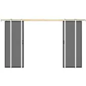 Vente-unique Versenkbare Doppelschiebetür - geräuchertes, mattiertes Einscheiben-Sicherheitsglas - 2 x H 205 x B 63 cm - LINCI II