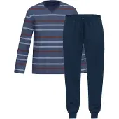 Ammann Schlafanzug Night & Home Cotton in Dunkelblau | Gr.: 3XL