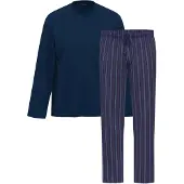 Ammann Schlafanzug Night & Home Cotton in Dunkelblau | Gr.: XXL