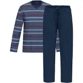 Ammann Schlafanzug Night & Home Cotton in Dunkelblau | Gr.: 3XL